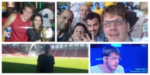 עם הקולגות, אוהדים, על המסך או במגרש. רואה עולם (צילום: האלבום הפרטי)